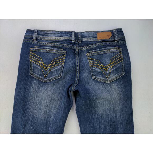 Womens Vigoss Jeans Capris Pants Size 9 Blue Denim Distressed - Picture 5 of 14